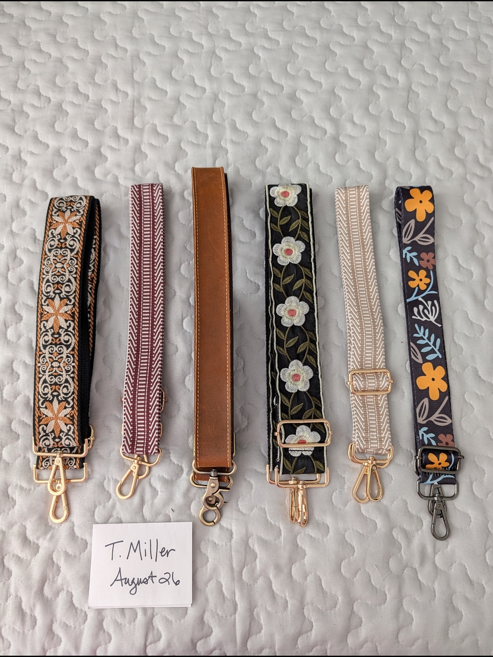 Various Crossbody Guitar Floral Woven Embroidered Shoulder Strap Bundle